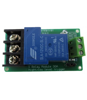Одноканальный релейный модуль 12V 30A с изоляцией оптопары (17927)