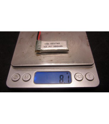 Высокотоковый аккумулятор LiPo 3.7V 20C 702036 651744 350mah molex 8.1g (16018)