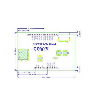 Дисплей TFT LCD 3.5 дюйма ILI9486 универсальный для Arduino Mega 2560 Arduino Uno (16143)