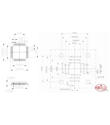 Адаптер для програмирования микроконтроллеров QFP48 IC FPQ-48-0.5-06 (15670)