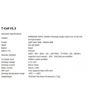 Отладочная плата ESP32 LILYGO TTGO T-Call V1.4 (17181)