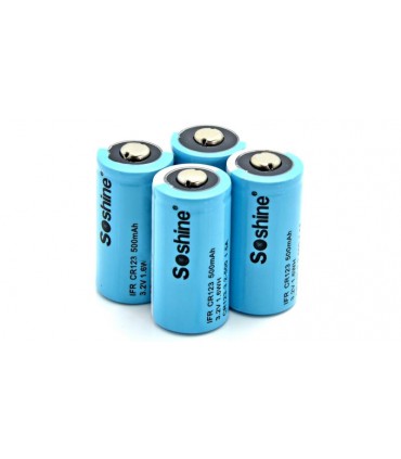 Аккумулятор Soshine 16340 RCR123 CR123 LiFePo 3.2V 500mAh (15000)
