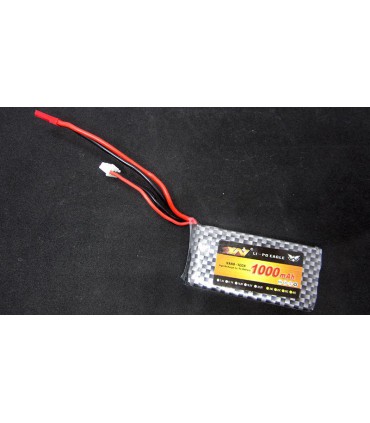 Аккумулятор квадрокоптера LiPo 7.4V 70C 1000mah 2S JST 62г 70*34*13мм (16028)