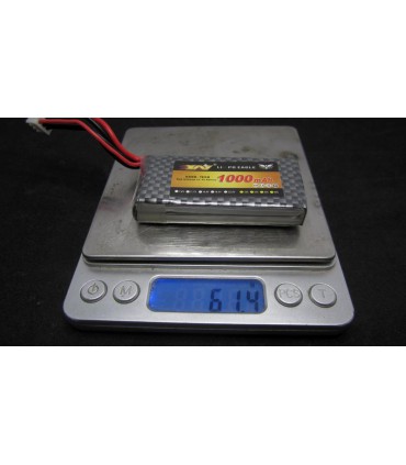 Аккумулятор квадрокоптера LiPo 7.4V 70C 1000mah 2S JST 62г 70*34*13мм (16028)