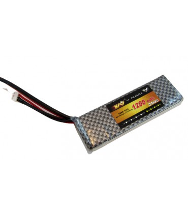 Аккумулятор квадрокоптера LiPo 7.4V 45C 1200mah 2S JST 78г 100*30*12мм (16029)