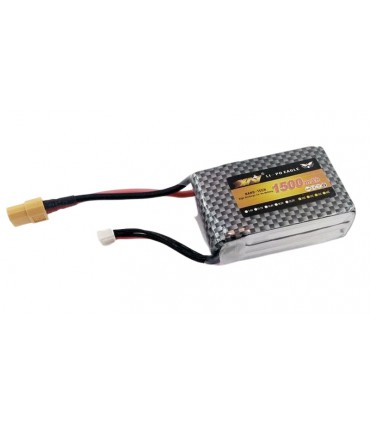 Аккумулятор квадрокоптера LiPo 11.1V 70C 1500mah 3S XT60 146г 65*43*24мм (16024)