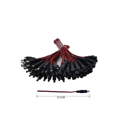 Штекер черный с кабелем DC папа 5.5*2.1мм 0.75мм 15см (18197)