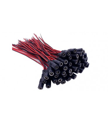 Разъем черный с кабелем DC мама 5.5*2.1мм 0.75мм 15см (18198)