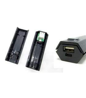 Powerbank павербанк для зарядки телефона 1*18650 5V 1A DIY черный (15699)