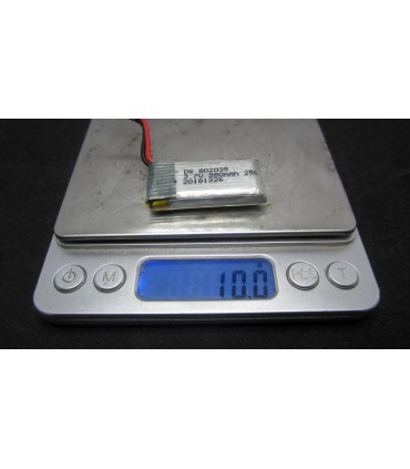 Высокотоковый аккумулятор LiPo 3.7V 25C 802035 380mah molex 10g (16015)
