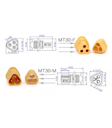 Штекер разъем нейлоновый MT30 пара 30A (16699)