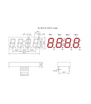Индикатор 5463AH с общим катодом красный Arduino AVR (12914)