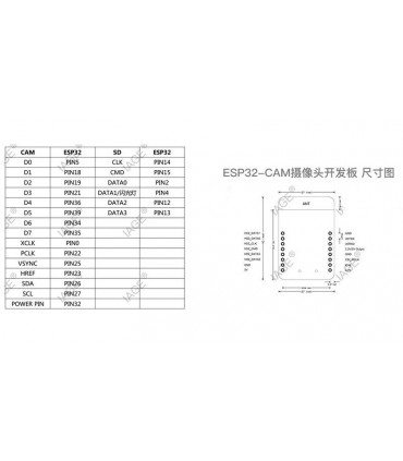 Модуль для разработки ESP32-CAM WiFi Bluetooth с модулем камеры OV2640 2MP (16798)