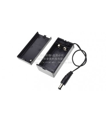 Батарейный бокс с крышкой и проводом для кроны 9V 5.5*2.1мм (18622)