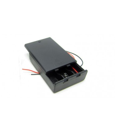 Холдер бокс для аккумуляторов батареек 3*AA 3*14500 с крышкой (15449)