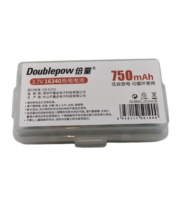 Аккумулятор LiIon Doublepow 16340 750mAh (20029)