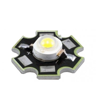 Светодиод LED на радиаторе 1W 6000-6500K белый (17129)