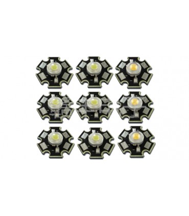 Светодиод LED на радиаторе 1W 3000-3200K теплый (17128)