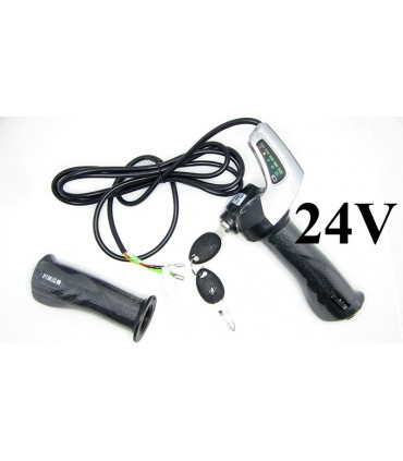 Комплект ручка газа с индикатором заряда и замком зажигания 24V (15192)