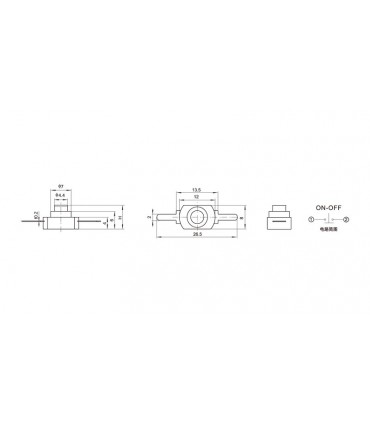 Кнопка с фиксатором в фонарь LED CREE (12034)
