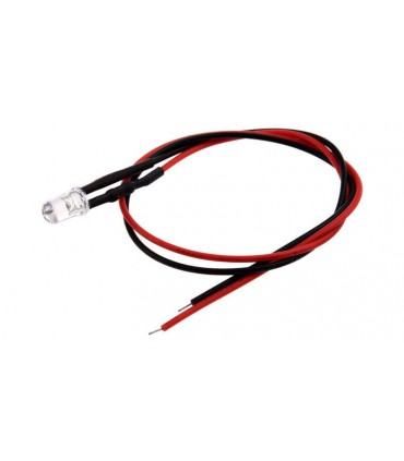 Светодиод LED F5 5мм 5V зеленый с проводом 18-20см (15852)