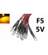 Светодиод LED F5 5мм 5V желтый с проводом 18-20см (15854)