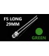 Светодиод F5 5мм long green зеленый прозрачный длинные ножки 10шт (15835)