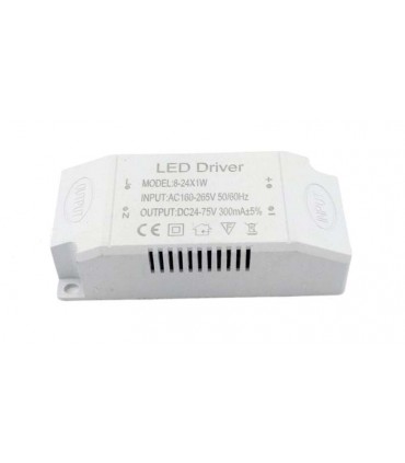 LED драйвер светодиодов 8-24W 300mA 24-72V (12356)