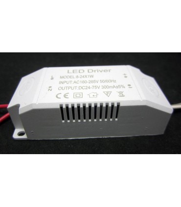LED драйвер светодиодов 8-24W 300mA 24-72V (12356)