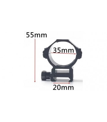 Кронштейн держатель для фонарика прицела алюминий 35мм пара (18906)