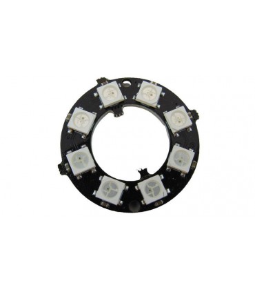 Светодиодный модуль RGB WS2812 5050 круг 8 диодов (17664)