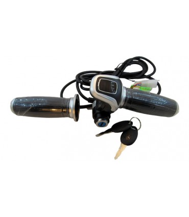 Ручка газа для велосипеда пара 60V с индикатором заряда и замком (18630)