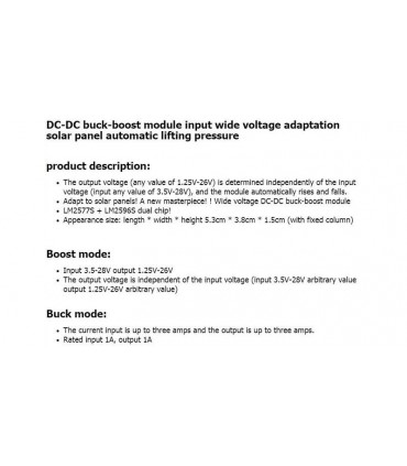 Модуль понижения повышения напряжения DC-DC MPPT 1.25-26V 1A (15938)