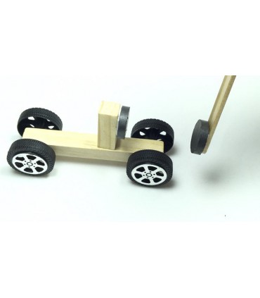 STEM-конструктор механическая движущейся тележка, приводимая в движение силой притяжения или отталкиванием магнитов (16467)