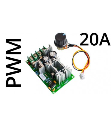 ШИМ регулятор оборотов двигателя PWM преобразователь DC 10-60V 20A (15589)