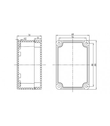 Пластиковая коробка герметичный корпус 100*68*50мм черный (16269)