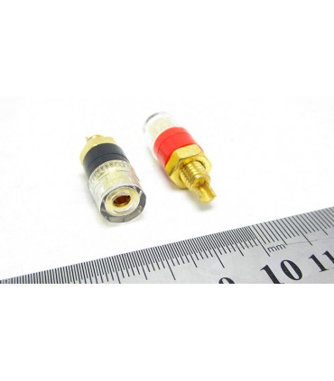 Пара клемм на приборный блок резьба 5.5мм красная и черная (16090)