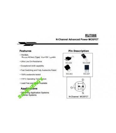 Регулятор напряжения RU7088R to 220 Mosfet (10344)
