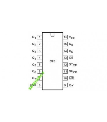 Сдвиговый регистр 74HC595 SN74HC595N DIP (10231)