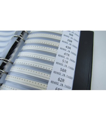 Набор SMD резисторов в книжке размер 0402 170 номиналов по 50 штук (19017)