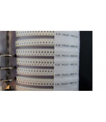 Набор SMD резисторов в книжке 0805 1% 0R-10M 170 видов по 50 штук (18339)