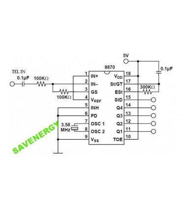 Микросхема DTMF декодер MT8870 sop (10002)