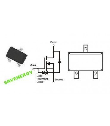 Полевой транзистор BSS138 MOSFET N CH SOT23 10шт (10224)