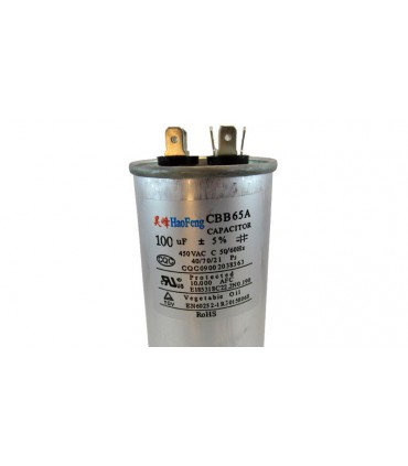 Пусковой конденсатор CBB65A 450VAC 100uF 126*50мм (18083)