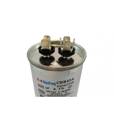 Пусковой конденсатор CBB65A 450VAC 100uF 126*50мм (18083)