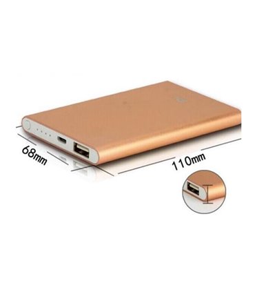 Powerbank slim павербанк тонкий Mi серый 5V 1A 4000mAh (15695)