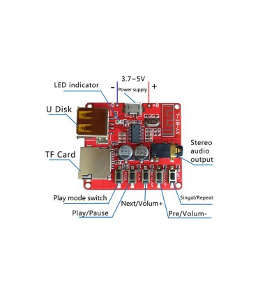 Модуль декодер MP3 Bluetooth 4.1 аудио приемник с USB (15871)
