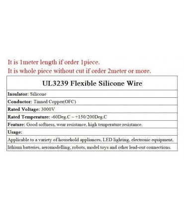 Монтажный кабель силиконовый 26awg UL3239 1.5мм 180С синий1м (17108)