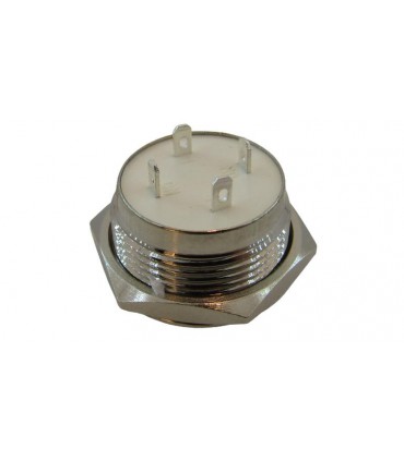 Кнопка антивандальная тактовая без фиксации хром 19мм синий цвет (18108)