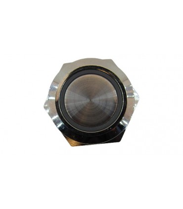 Кнопка антивандальная тактовая без фиксации хром 19мм белый цвет (18107)